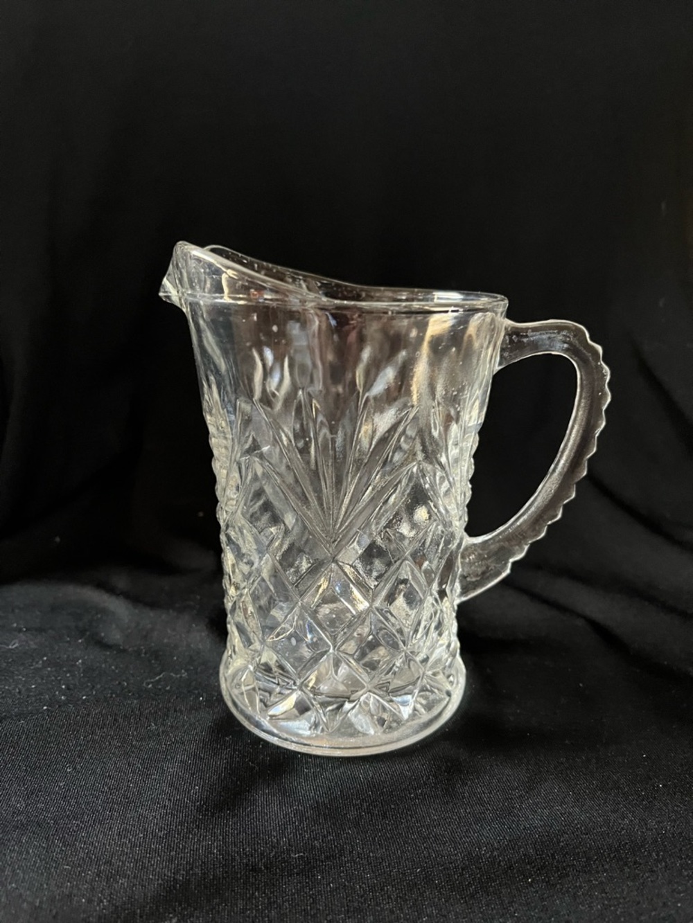 Anchor Hocking Clear Cut-Glass Pitcher